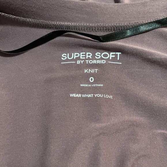 Torrid Super Soft Knit Cardigan Crochet Trim Rose Taupe 3/4 Sleeve Size 0 Large - Picture 10 of 11